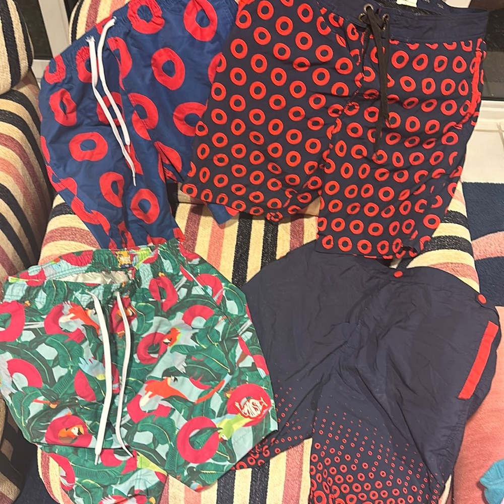 4 size medium PHISH board shorts